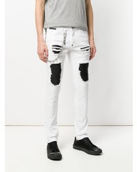 weiße Jeans mit Destroyed-Effekten von Philipp Plein