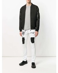 weiße Jeans mit Destroyed-Effekten von Philipp Plein