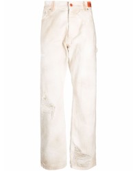 weiße Jeans mit Destroyed-Effekten von Heron Preston