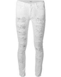 weiße Jeans mit Destroyed-Effekten von Hudson