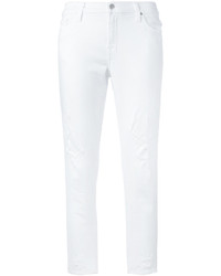 weiße Jeans mit Destroyed-Effekten von J Brand
