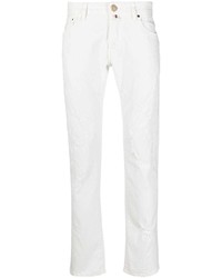 weiße Jeans mit Destroyed-Effekten von Jacob Cohen