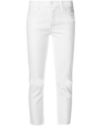weiße Jeans mit Destroyed-Effekten von Mother