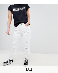 weiße Jeans mit Destroyed-Effekten von Noisy May Tall