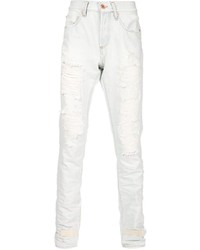 weiße Jeans mit Destroyed-Effekten von Off-White