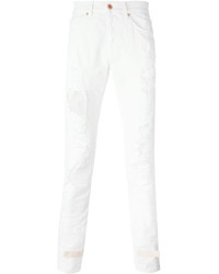 weiße Jeans mit Destroyed-Effekten von Off-White