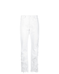 weiße Jeans mit Destroyed-Effekten von Preen by Thornton Bregazzi