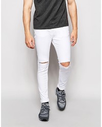 weiße Jeans mit Destroyed-Effekten von Pull&Bear