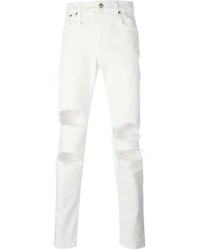 weiße Jeans mit Destroyed-Effekten von R 13