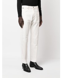 weiße Jeans mit Destroyed-Effekten von Tom Ford