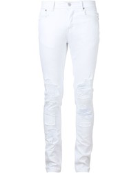 weiße Jeans mit Destroyed-Effekten von Stampd