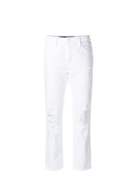 weiße Jeans mit Destroyed-Effekten von T by Alexander Wang