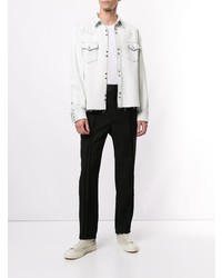 weiße Shirtjacke aus Jeans von Saint Laurent