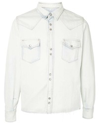 weiße Shirtjacke aus Jeans von Saint Laurent
