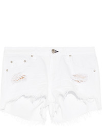 weiße Jeansshorts mit Destroyed-Effekten von Rag & Bone