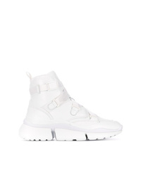 weiße klobige hohe Sneakers aus Leder von Chloé