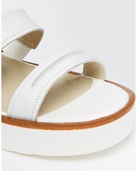 weiße klobige Leder Sandaletten von Windsor Smith