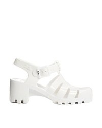 weiße klobige Leder Sandaletten von JuJu