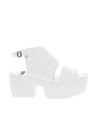 weiße klobige Leder Sandaletten von Vagabond