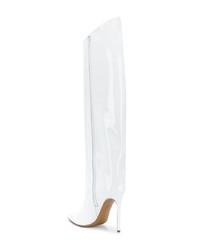 weiße kniehohe Stiefel aus Leder von Alexandre Vauthier