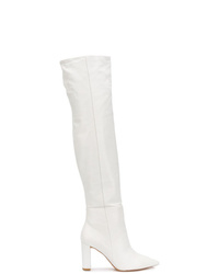 weiße kniehohe Stiefel aus Leder von Alexandre Birman