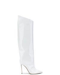 weiße kniehohe Stiefel aus Leder von Alexandre Vauthier