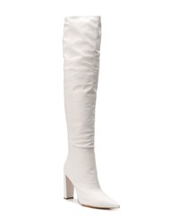 weiße kniehohe Stiefel aus Leder von Alexandre Birman