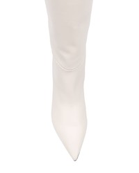 weiße kniehohe Stiefel aus Leder von Grey Mer