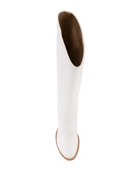 weiße kniehohe Stiefel aus Leder von Ports 1961