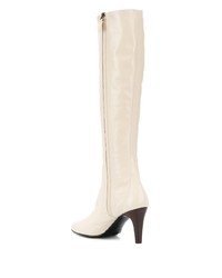 weiße kniehohe Stiefel aus Leder von Michel Vivien