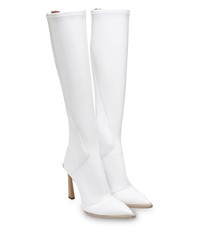 weiße kniehohe Stiefel aus Leder von Fendi