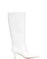 weiße kniehohe Stiefel aus Leder von Gianvito Rossi