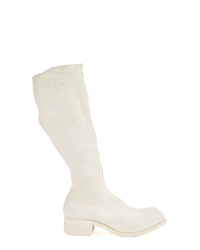 weiße kniehohe Stiefel aus Leder von Guidi