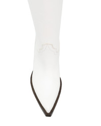 weiße kniehohe Stiefel aus Leder von Maison Margiela