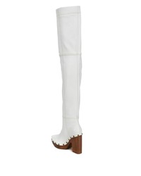 weiße kniehohe Stiefel aus Leder von Jacquemus