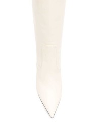weiße kniehohe Stiefel aus Leder von Jimmy Choo