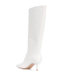 weiße kniehohe Stiefel aus Leder von Gianvito Rossi