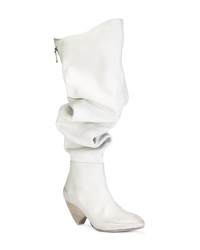 weiße kniehohe Stiefel aus Leder von Marsèll