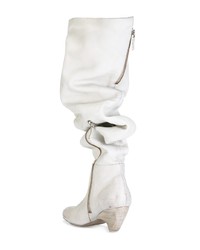 weiße kniehohe Stiefel aus Leder von Marsèll