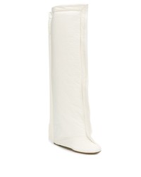 weiße kniehohe Stiefel aus Segeltuch von MM6 MAISON MARGIELA