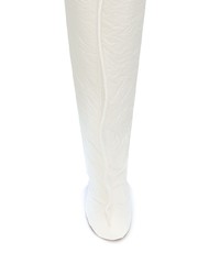 weiße kniehohe Stiefel aus Segeltuch von MM6 MAISON MARGIELA