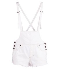 weiße kurze Latzhose aus Jeans von Free People