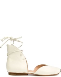 weiße Leder Ballerinas von Derek Lam