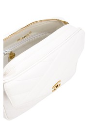 weiße Leder Bauchtasche von Chanel Vintage