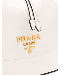 weiße Leder Beuteltasche von Prada