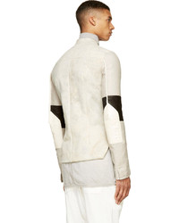 weiße Leder Bikerjacke von Rick Owens