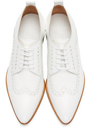 weiße Leder Brogues von Maison Margiela