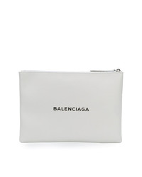 weiße Leder Clutch Handtasche von Balenciaga