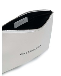 weiße Leder Clutch Handtasche von Balenciaga