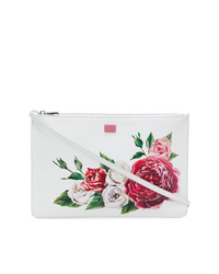 weiße Leder Clutch mit Blumenmuster von Dolce & Gabbana